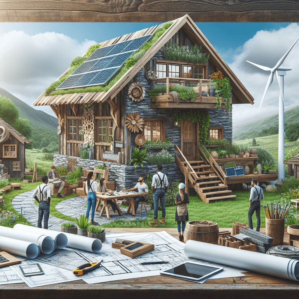 Eco-friendly house design emphasizing green building and sustainable practices.