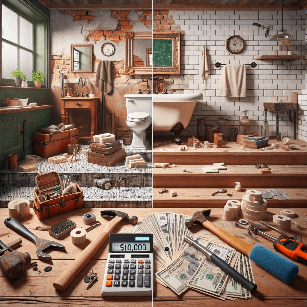 Modern bathroom renovation with sleek fixtures and contemporary tiles.